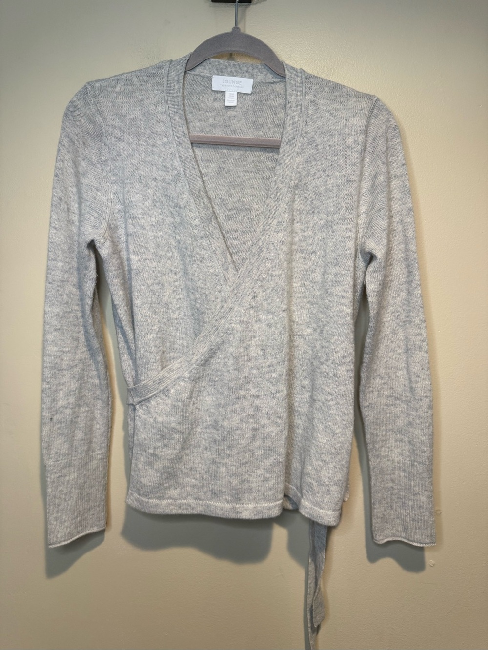 The White Company lounge Wool Cashmere Ballerina Wrap Top sweater